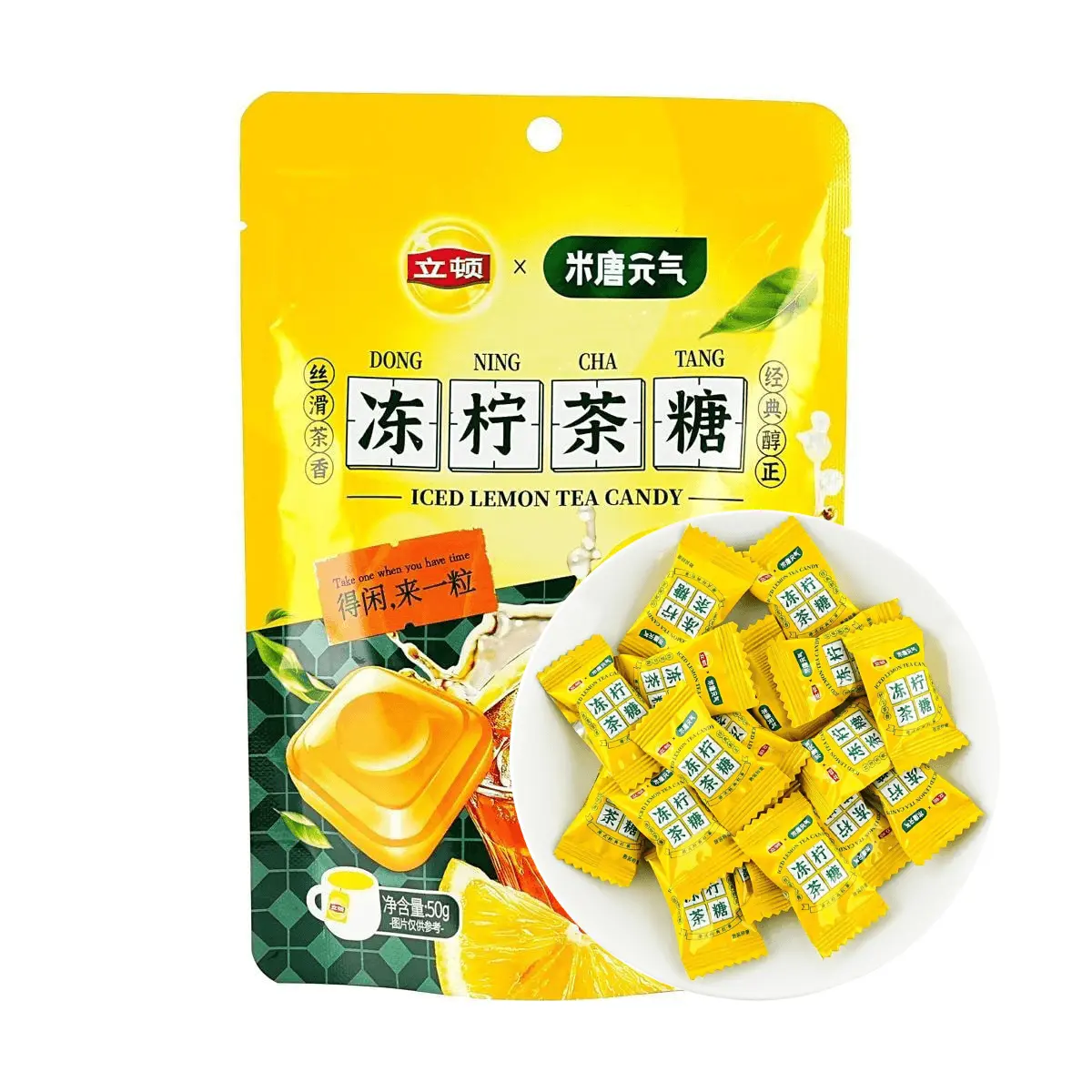 Lipton Hong Kong Style Iced Lemon Tea Candy with Natural Menthol - Refreshing Mint Flavor, 50g