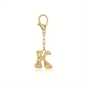 1pc A-Z Initial Letter Bubble Alphabet Pendant Keychain | Keychain for Bags, Car