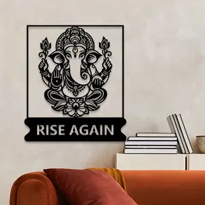 1pc Spiritual Ganesha Metal Wall Art, Spiritual Ganesha Statue Mural, Perfect for Indoor/Outdoor, Room Decor, Diwali Decor, Ideal Gift for Yoga Enthusiasts Halloween Christmas decorations