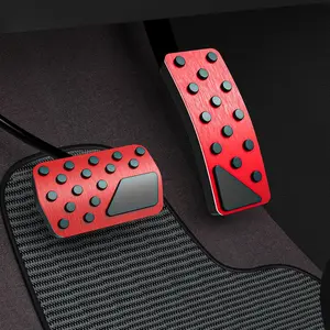 Car Pedal Cover for Dodge Durango Jeep Grand Cherokee 2011-2024 2025 Aluminum Alloy No Drilling Aluminum Brake and Accelerator Pedal Covers 2PCS(Red)