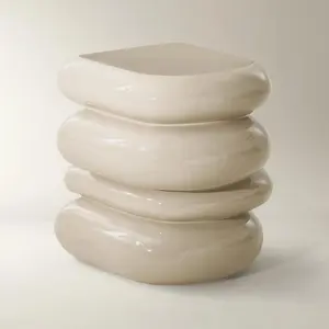 Z Gallerie Forma Stacked Accent Table (19.9") - Turtle Dove/Ox Blood/Chrome