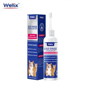 Ear Cleaner for Dogs & Cats – Honeysuckle Itch & Odor Relief, 120ml by Wellix