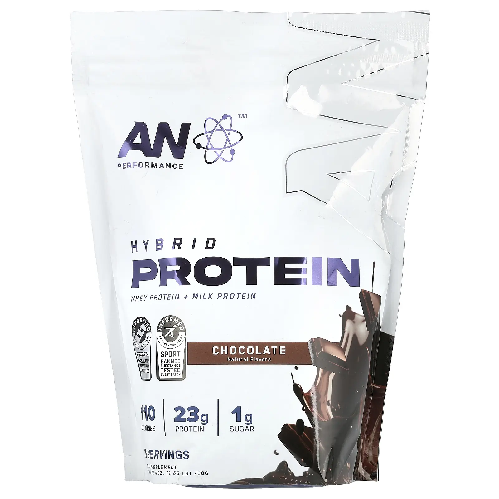 AN Supps Performance, Hybrid Protein, Chocolate, 1.65 lb (750 g)