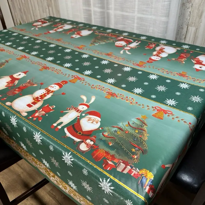 Heavy Duty Vinyl Tablecloth with Polyester Backing Waterproof Oil-Proof Plastic Table Cloth Stain-Resistant Wipeable Rectangle or Square Table Cover f