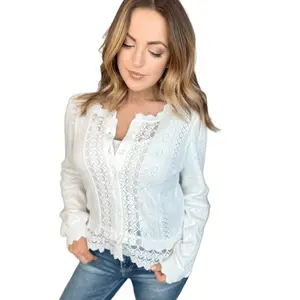 Alyssa Pointelle Lace Detail Cardigan