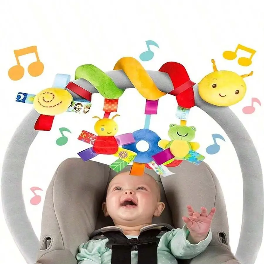 Baby Stroller Toy Suitable for Newborns, Cute Plush Hanging Baby Rattle Maracas Sensory Play Toy for Mobile Crib, Ideal Gift for Boys & Girls