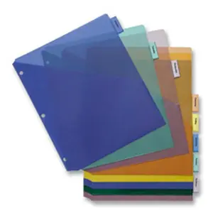 Poly Index Dividers- Double Pocket- 8-Tab- 8-.50in.x11in.- Multi