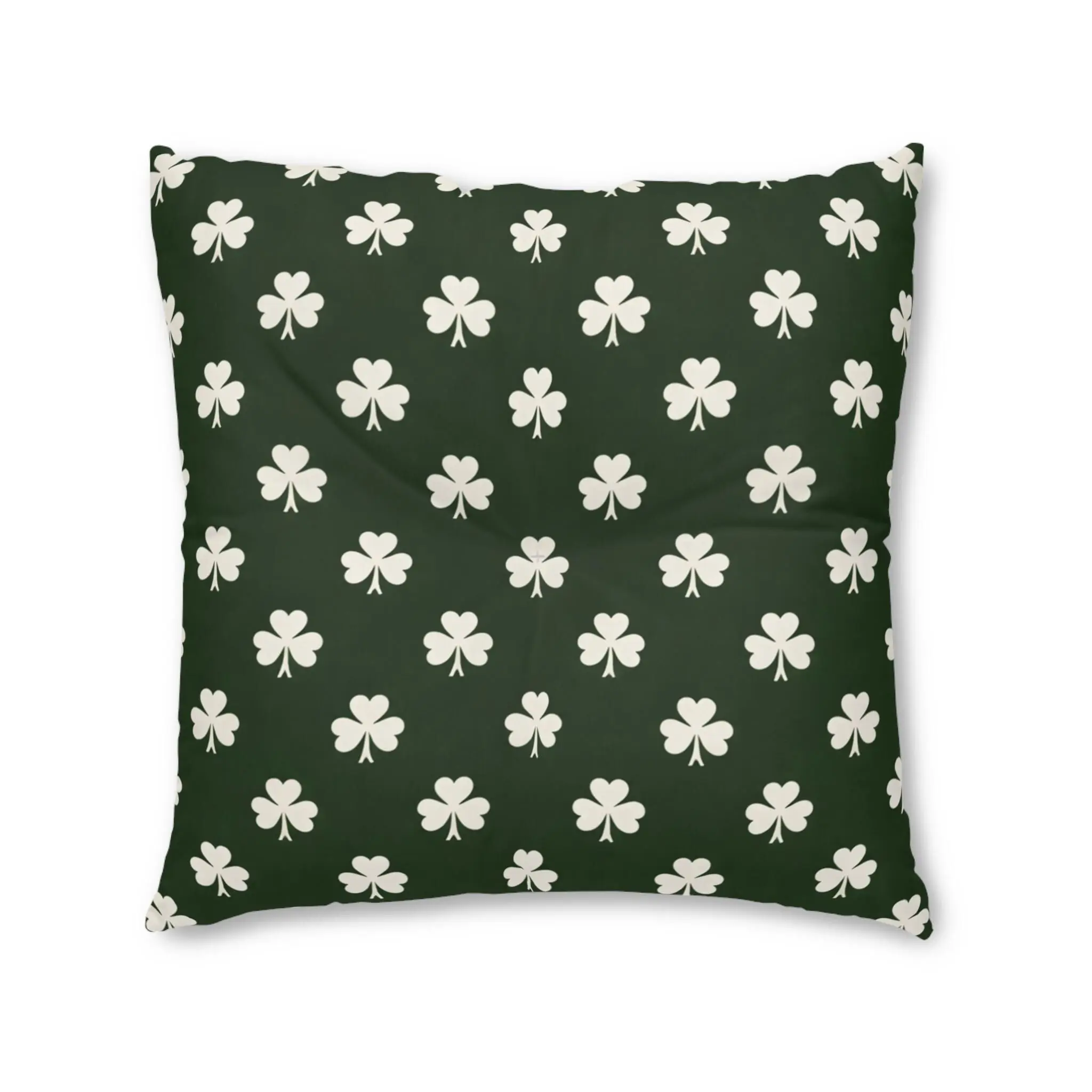 Shamrock Tufted Floor Pillow Square | Tufted Floor Pillow