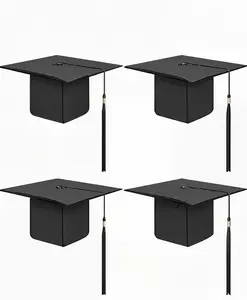 Geyoga 8 Pcs Graduation Cap Bulk Adjustable Adult Graduation Hat with Tassel for Graduate Fancy Dress Accessory Photo Props