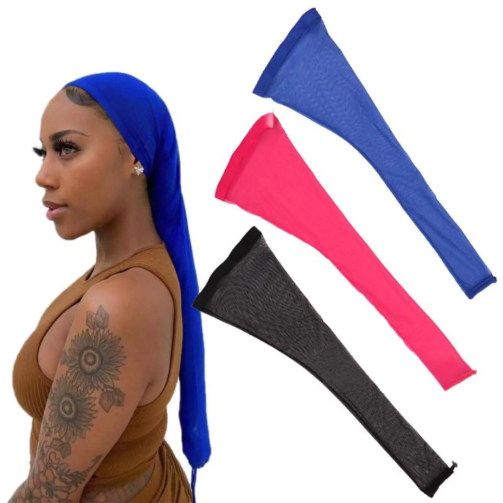 Hair Weave Sleeve for Locs Extra Long Hairsleeve Breathable Loc Sleeve Stretchy Reusable Lightweight Wig Cap Fashionable Design Mesh Sleeves Hair Wrap for Women Braids and Hairweave Elastic Dreadlock Cap Long Sleeve