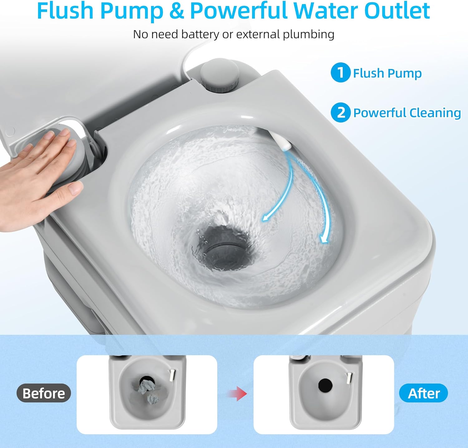 YITAMOTOR 3.17 Gallon Portable Toilet for Camping, RV Travel Potty with Press Flush Pump, Leak-proof Seal Ring for Travel, Boating, Hiking, Trips YITAMOTOR 3.17 Gallon Portable Toilet for Camping, RV Travel Potty with Press Flush Pump, Leak-proof Seal Ring for Travel, Boating, Hiking, Trips