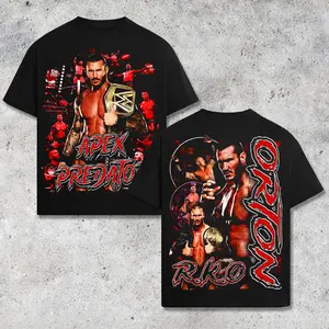 [WWE] Randy Orton Apex Predator RKO Wrestling Graphic T-Shirt, WWE Legend Inspired Streetwear Tee, Red Black Vintage Style Design, Viper Champion Shirt, Oversized Cotton Unisex Casual Outfit, Retro Fan Apparel Gift