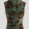 Women's Vintage Fashion Comfortable Floral Collar Waist Pleated Ruched Design Elegant Sleeveless Slim Fit Vest Tops, Stylish Retro Style, Perfect for Casual Wear