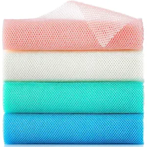 4 count   Net, Long  Net Sponge, Nylon  Net Cloth,  Washcloth,  Scrubbers for Use in Shower,    Smoothers for Bath (Multicolor 4)