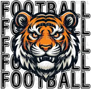 Tigers Football Mascot Ready to Press DTF Transfer for T-Shirts  Ready to Press Sublimation CCMbyCrystal