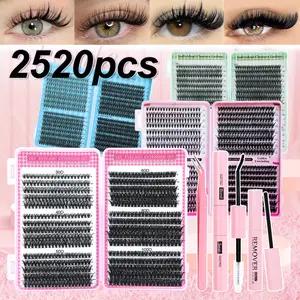 Large Capacity False Eyelashes, Eyelash Extensions, Mixed Pack, D Curl, Easy DIY Personal Lashes, Daily Use, Parties, Travel, Gift for Family and Friends