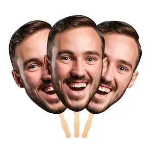 Custom Big Head Face Fan – Personalized Photo Cutout Prop on a Stick, Custom singer, player, celebrity face