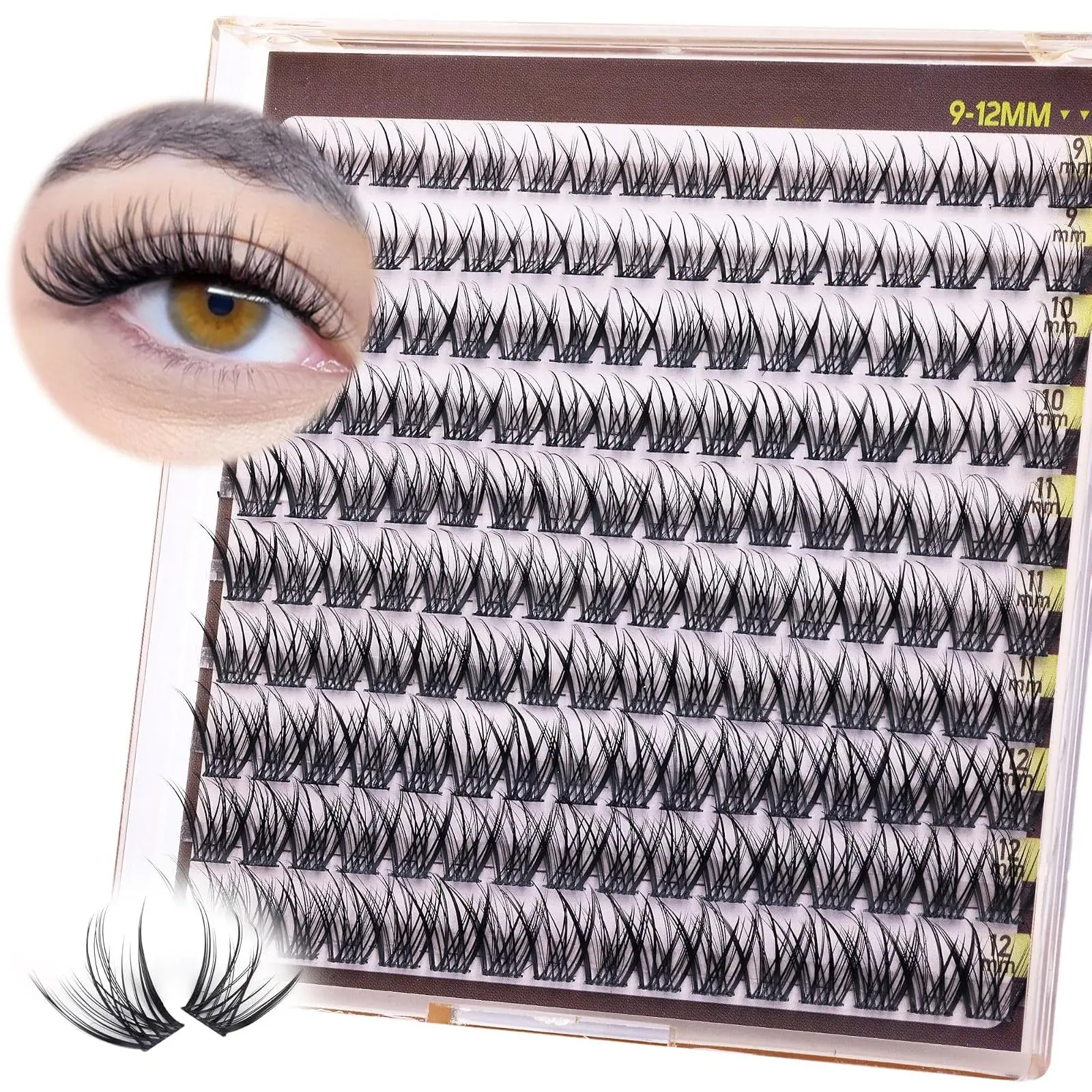Fairy Lash Clusters 9-12mm Wispy Eyelash Clusters 160pcs Natural Cluster Eyelash Extensions CC Curve Individual Lashes Natural Look Short Thin Band Eyelashes Clusters