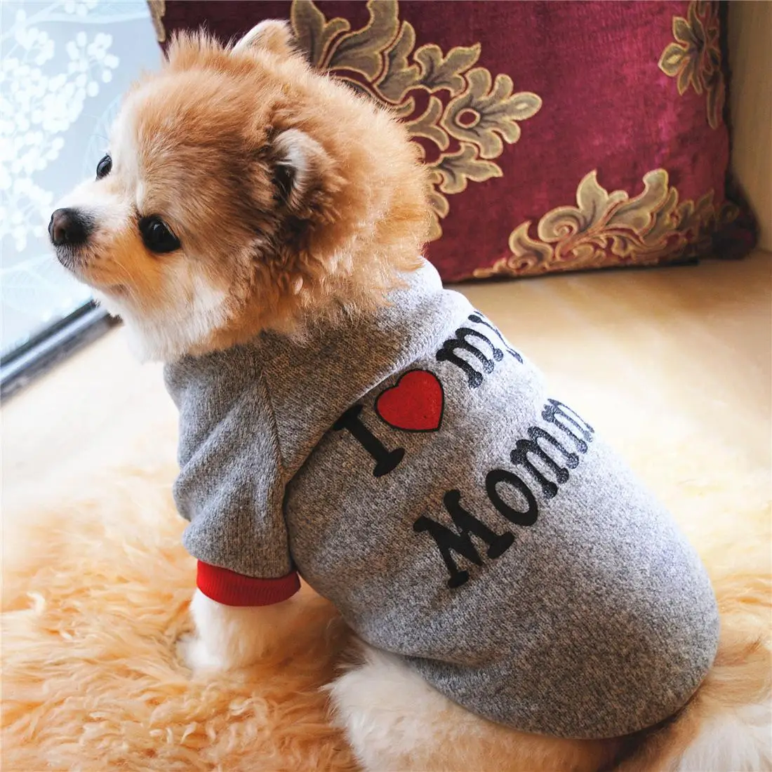 I Love My Mommy Letter Print Pet Clothes, Casual Soft Comfortable Pet Clothing for Small Medium Large Dogs & Cats, Pet Clothes for Indoor Outdoor Wear