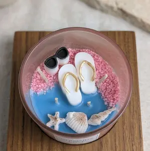 Pink Sand Candle Drape - Light Table Ornament, Home Goods Decoration Accessory