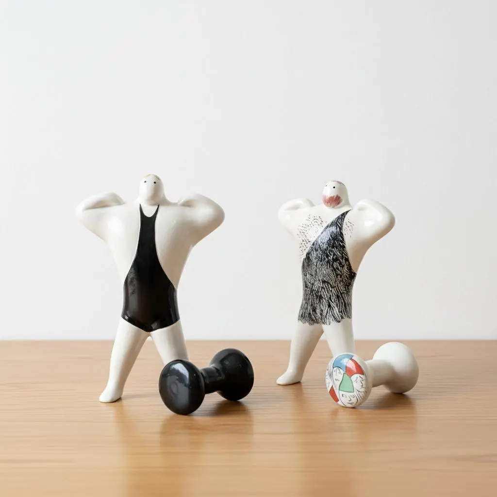 Decorative Plain Artistic Modern Strongman Resin Figurine - 8 in Classic Home Decor Statue, Gym Accent for Gym Enthusiasts, Valentine's Day Gift, Office Desk Statement Piece