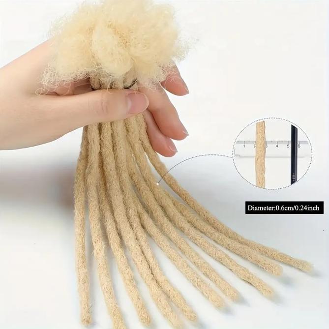 100 Strands 100% Real Human Hair Dreadlock Extensions 0.6cm Thickness 4‑12 Inch Colored Locs for Men & Women