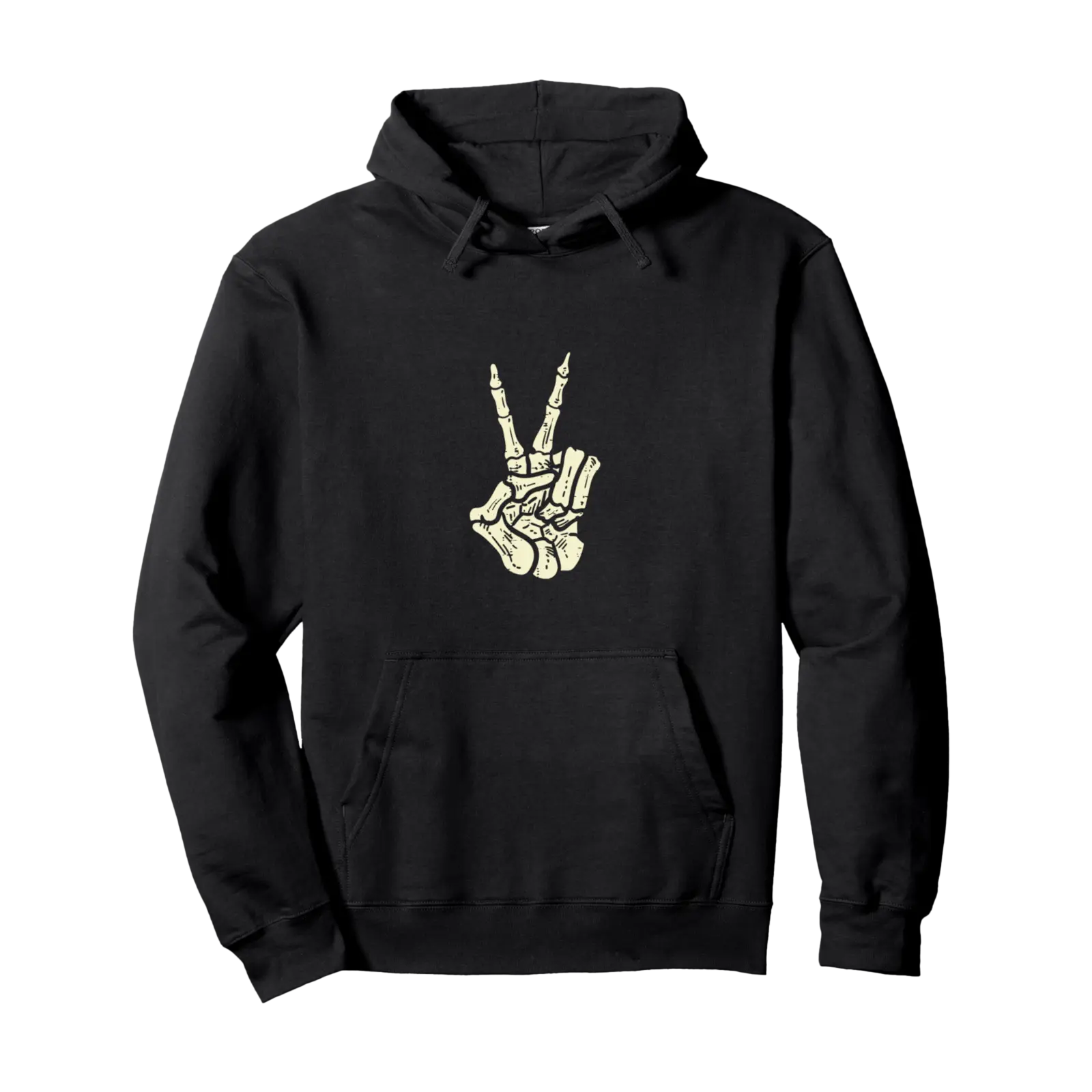 Pocket Skeleton Hand Peace Sign Cool Halloween Hippie Pullover Hoodie - Arturopell Shop Kb09ckywnn8