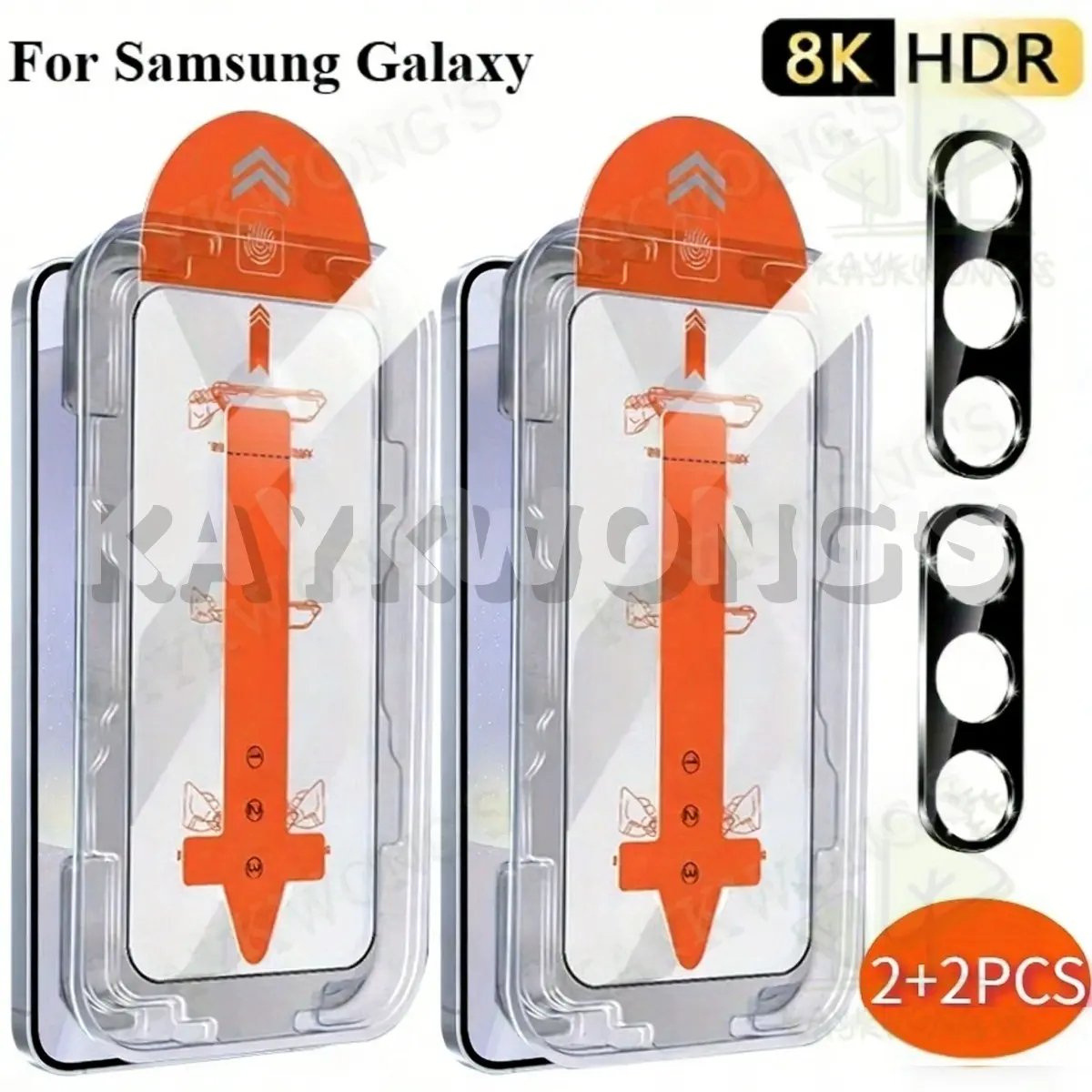KAYKWONG'S 4-In-1, includes 2 Ultra HD Tempered Glass Screen Protector + 2 Camera Lens Protectors, Compatible with For Samsung Galaxy A14 5G/A15/A16/A25 5G/A26 5G/A34/A35/A36/A54 5G/A55/A56 Series, Anti-Scratch, Anti-Fingerprint, Accessories