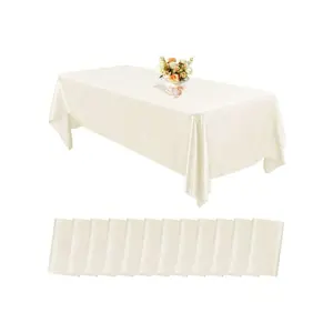 12Packs Satin Tablecloth 57 X 108 Inch Overlay Satin Table Cover Premium Rectangle Bright Silk Tablecloth Smooth Fabric Table Decoration For Wedding Banquet Party Birthday Events Restaurant