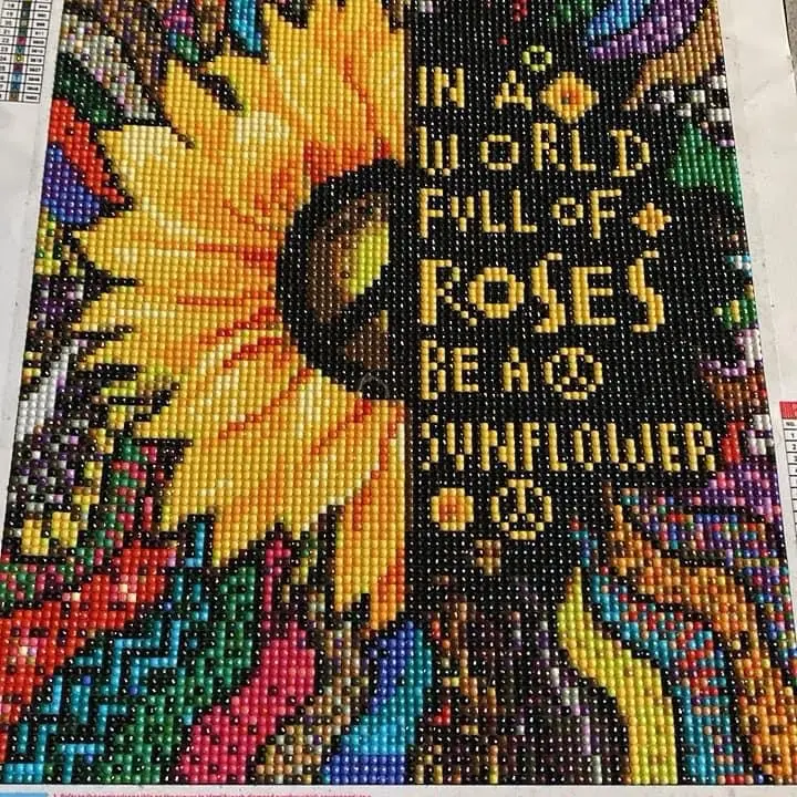 Finished sunflower diamond painting