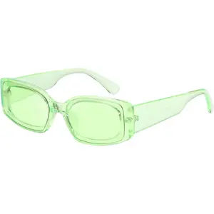 Retro Rectangle Sunglasses Women Men Vintage 90s Small Glasses Thick Narrow Fashion Y2K Plastic Glasses B2462