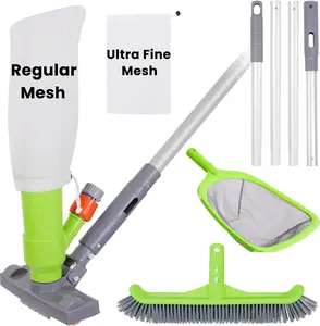 [Jet Suction] Sepetrel Pool & Spa Vacuum Cleaner Kit, Portable Suction Sweeper with 57.5" Pole & Skimmer Net, Perfect for Inflatable Pools, Hot Tubs & Above Ground Pools, Pool Accessories, Outdoor,summervibes