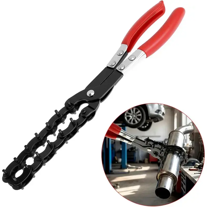 Exhaust Cutter - Precision Cutting Tool for 3/4" to 3-1/4" Pipes, Chain Muffler Pipe Cutter, Cushion Grip Pipe Cutting Tool for PVC Copper Exhaust Work