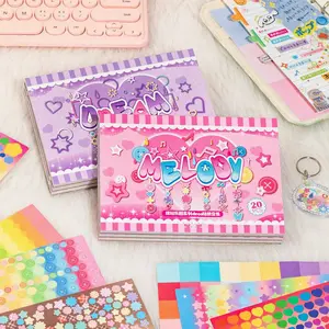 Die-Cut Colorful Paper Sticker Book - 2 Styles, 20 Sheets Essential Aesthetic Decorative Adhesive Sticker Packs for Journaling, Planning (TikTokShopJumpstartSale), Adhesive Stickers Stickers