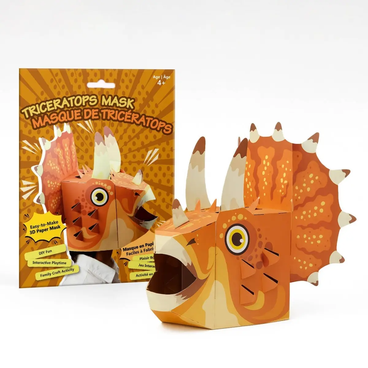 3D Paper Mask 150731 Triceratops Mask - Pack of 2