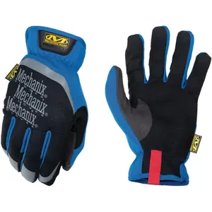 FastFit - Anti-& Abrasion Resistant Gloves - Touchscreen Compatible - Vibration Damping - Multipurpose Use - Large - Blue