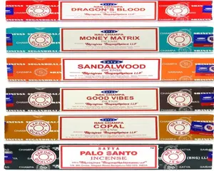 Satya Premium Mix Assorted Incense Sticks Set of 6 & 12 Pack | Gift Set for Meditation, Aromatherapy, Healing, 1 Incense Holder Included