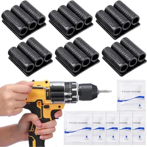 6 Pack Drill Bit Holder Tool Holster Bit Gripper with High Strength Adhesive Bits Holster Drill Bit Holder for Impact Driver Carry up to 6 Driver Bits on the Side of Power Drill or Driver