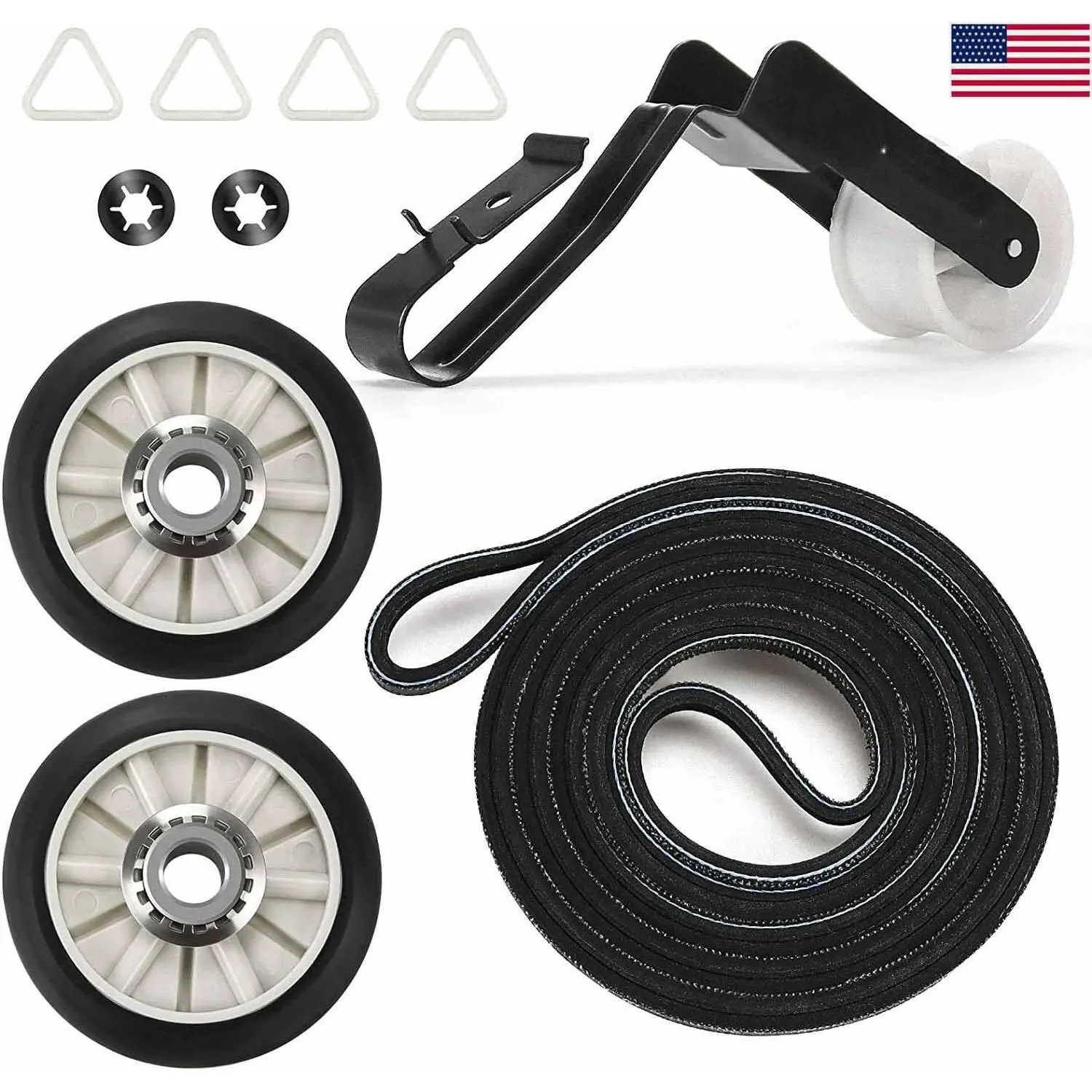 Complete Dryer Refresh Kit 4392065 for Whirlpool & Kenmore, High Wear-Resistant Rollers and Anti-Slip Idler Pulley, One-Time Full Component Upgrade for Quiet Smooth Drying Operation