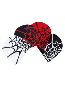 Unisex Spider Web Knit Beanie Hat, Outdoor Warm Woolen Cap, Cold Weather Protection, Fashionable Spider-Man Design, One Size Fits All