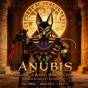 Egyptian Anubis Building Block Set, Mythical Art Statue Model Display, Unisex Gift for Men & Women, Home Decor, Birthday Christmas Halloween Valentine's Day