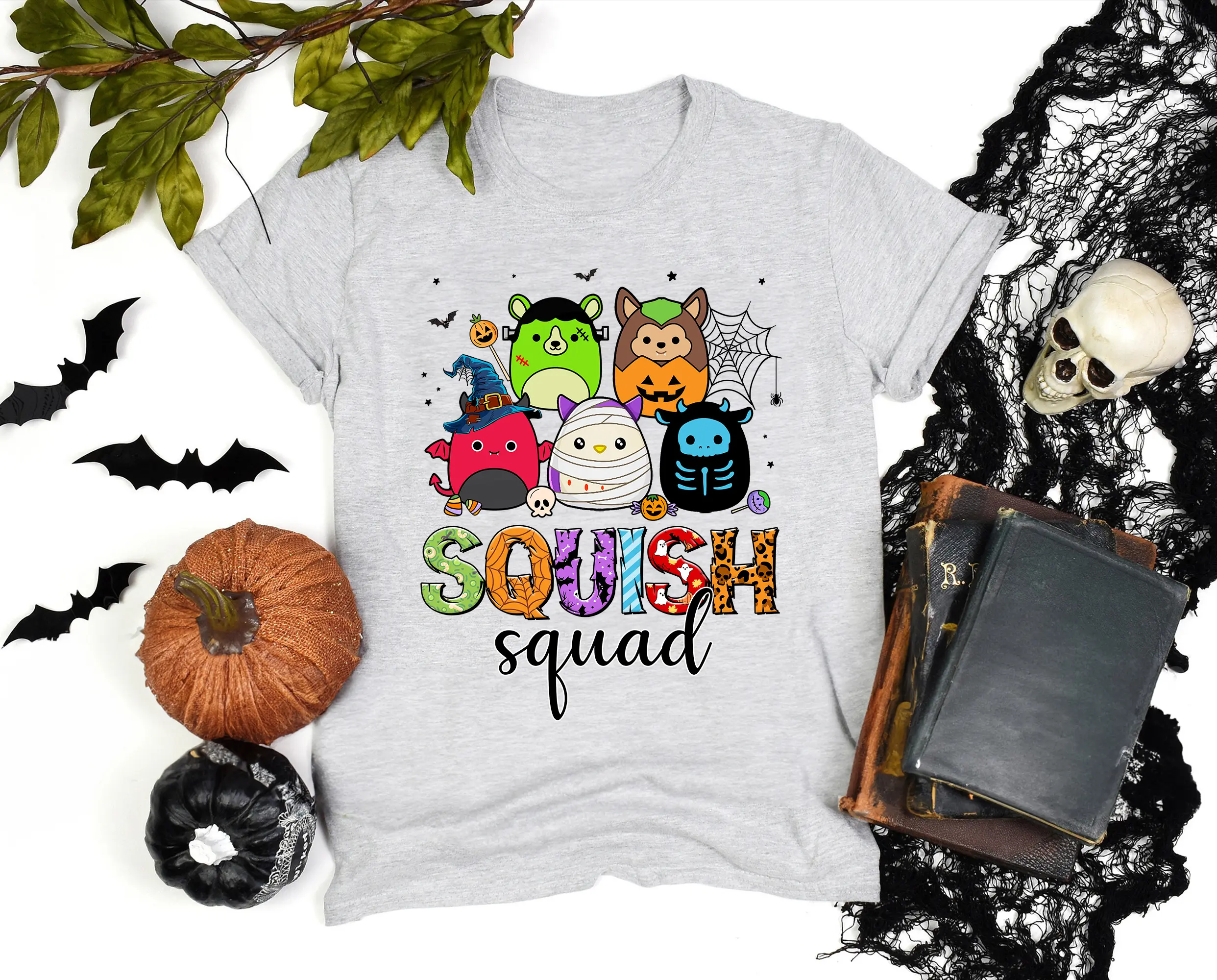 Halloween Squish Squad Shirt, Squishmallow Ghost Shirt, Squishmallow Pumpkin Shirt, Squishmallow Kids, Squish Halloween Costume Gift