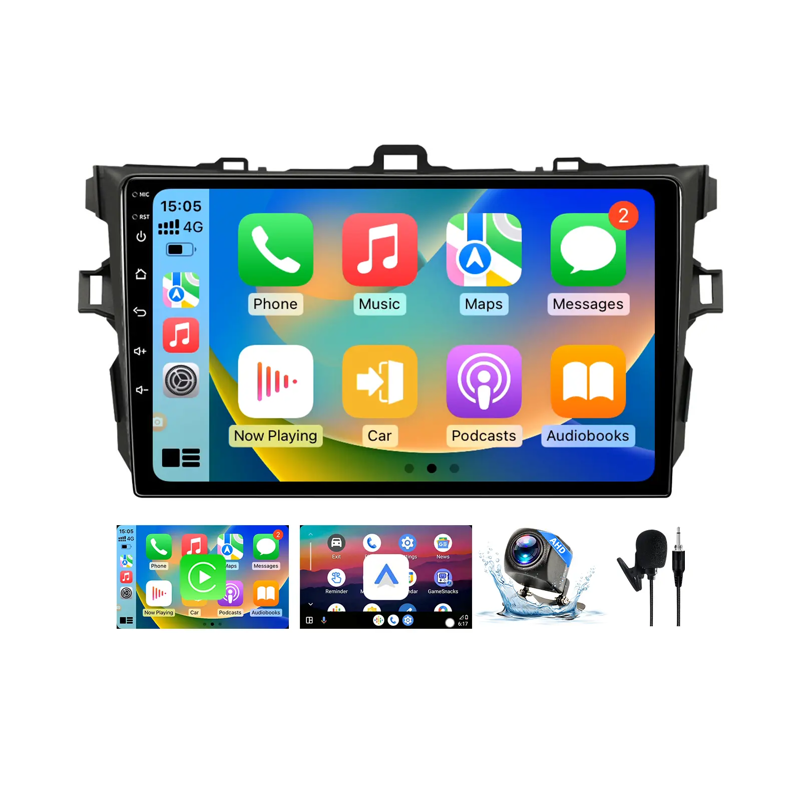 Android 13 Car Stereo Head Unit for Toyota Corolla 2007-2013 9" Touchscreen Wireless CarPlay Android Auto GPS Navigation Bluetooth FM AUX