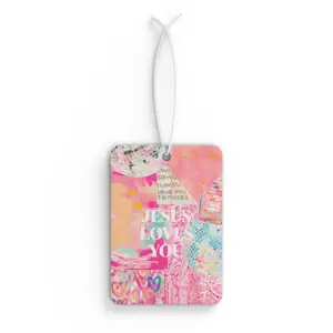 Rainbow Summer Jesus Loves You Car Air Freshie Air Freshener Pink Preppy Collage Cute Car Air Freshener Hanging Car Decoration