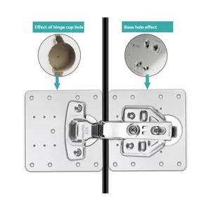 Hinge Repair Plate, 10Pieces Cabinet Hinge Repair Plate with Screws, Stainless Steel Kitchen Cupboard Door Hinge Repair Brackets with Holes for Kitchen Cupboards, Furniture Hinge Replacement, Functional Bracket Plate, Minimalist Hinge Design