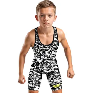 Exxact Sports Sublimated Youth Wrestling Singlet For Boys, Premium Powerlifting Singlet, Kids Wrestling Singlets