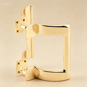 Diecast Shower Door Handle Set, Brass Finish for 2" Hole Center, Single Pack, Tub Enclosure or Shower Door Replacement, Reusable Hardware, Corrosion Resistant