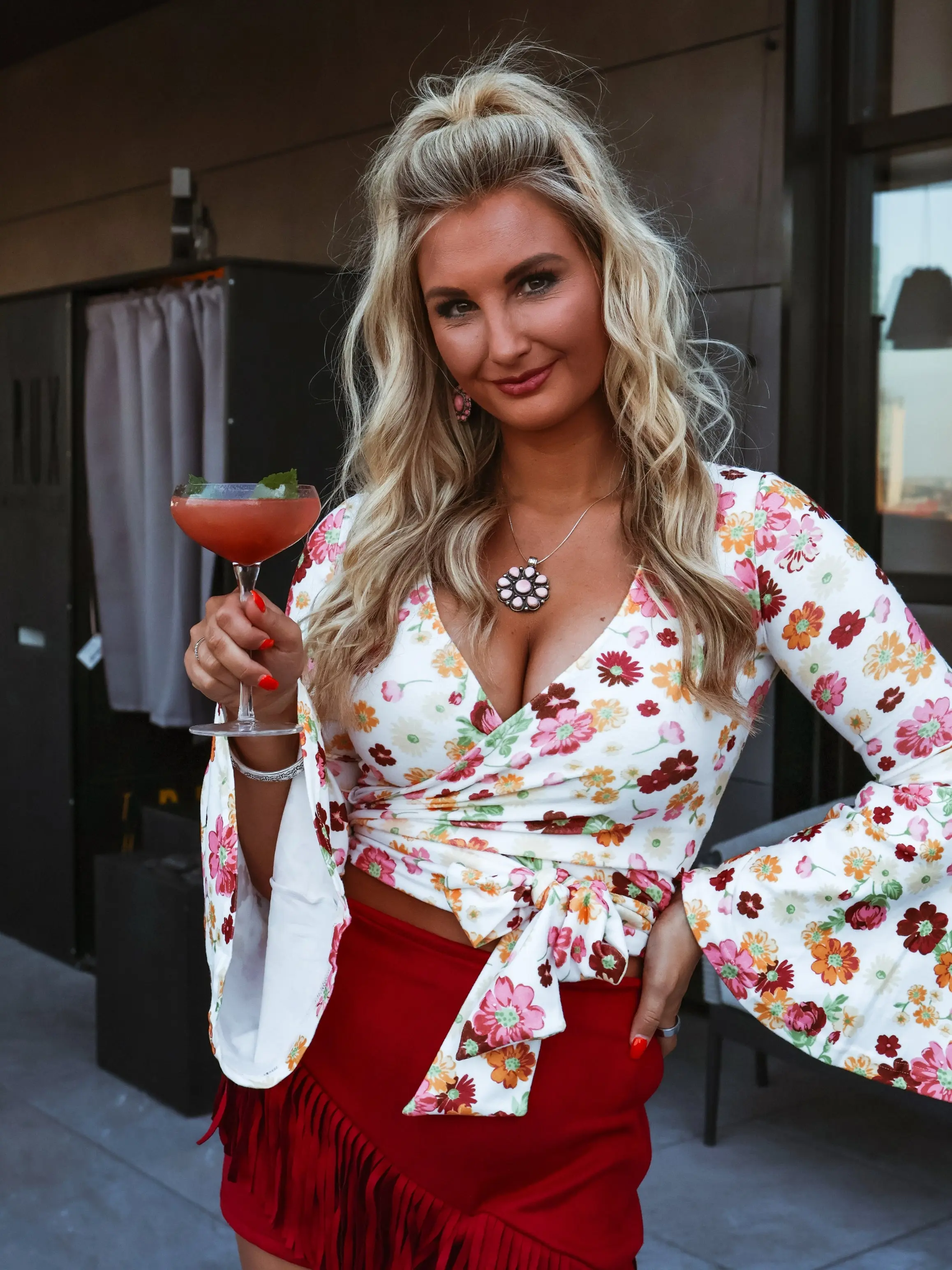 Woodstock Floral Bell Sleeve Wrap Top - Wildflower Fields