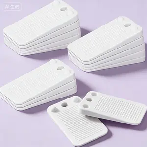 Non-Slip Furniture Leveling Wedges, 15 Pack Flexible Rubber Shims, Stackable Leveling Pads for Tables and Beds, Reusable Anti-Tip Shim Set for Home Improvement