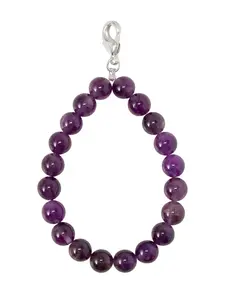 Amethyst 8mm Mala Beads Keychain Healing Gemstone Jewelry for Birthday Gift